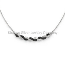 Hot Selling 925 Sterling Silver Necklace Plated CZ Jewelry (KN3003)